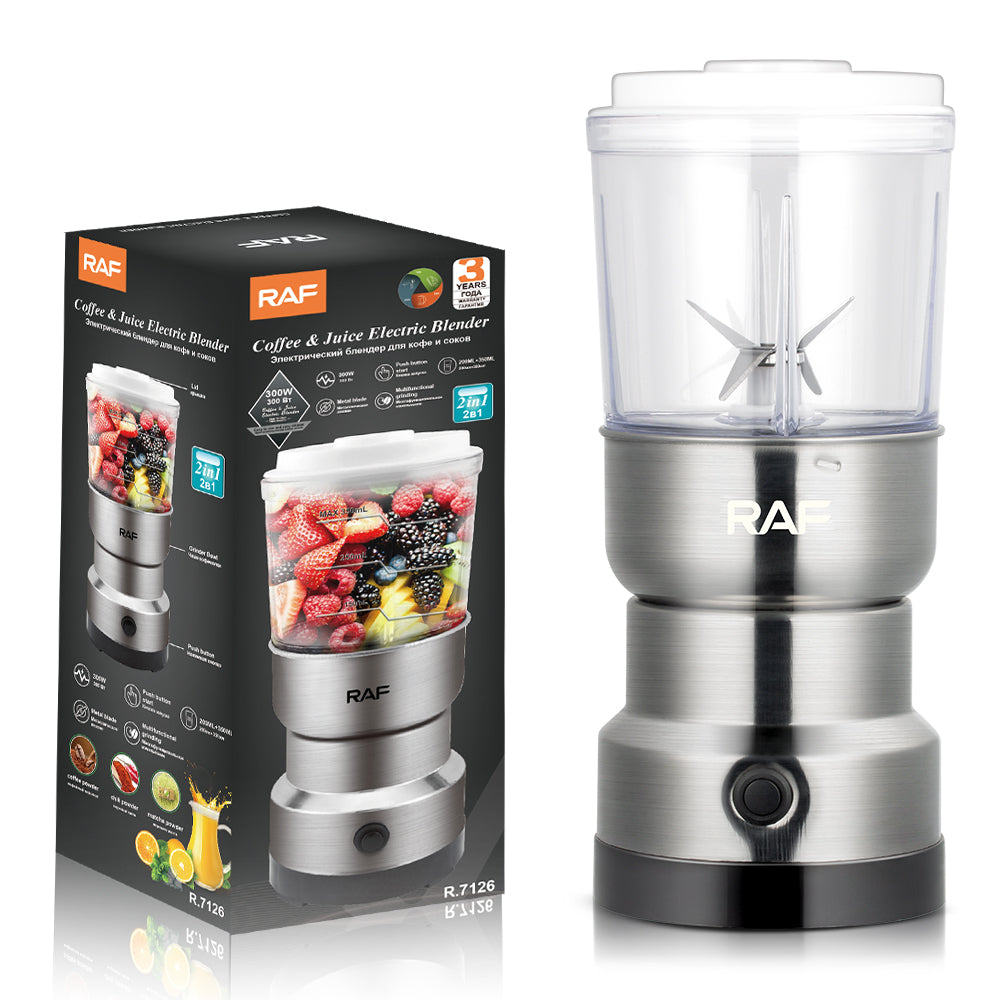 Mini Moulin à Café RAF R.7126 – 2en1 Électrique Inox avec Réservoir