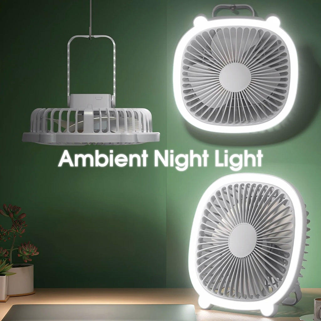 Ventilateur USB Portable avec Veilleuse LED - 3 Coloris