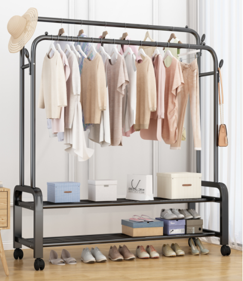 Portant à Vêtements avec Étagères & Roulettes – Dressing Mobile