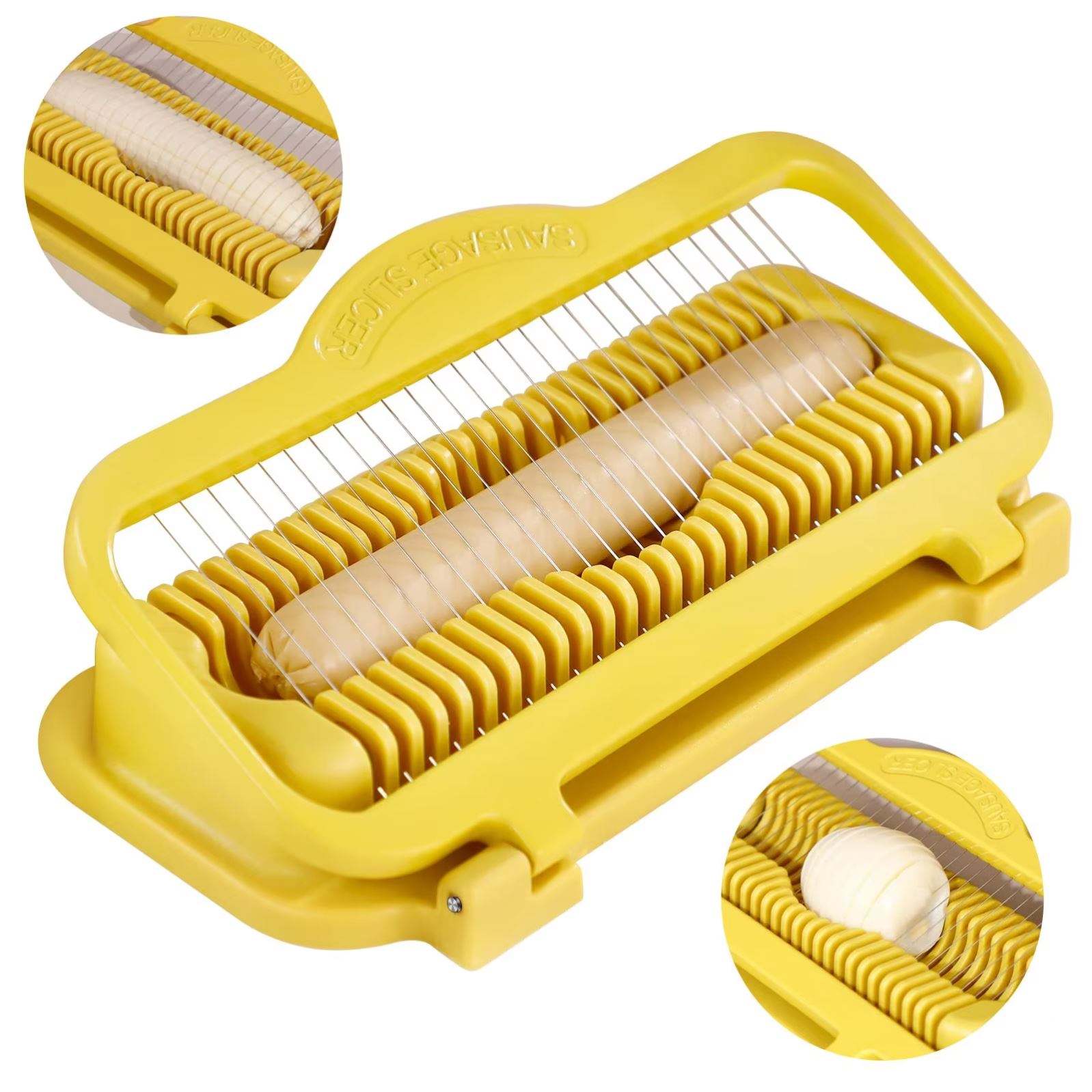 Coupe-Saucisses Multifonction – Trancheur Inox 21 Lames