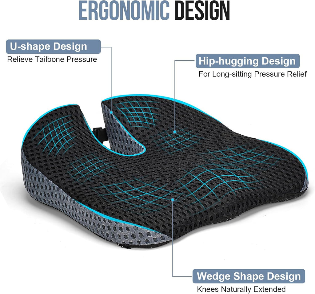 Coussin Ergonomique Coccyx – Confort Voiture & Bureau