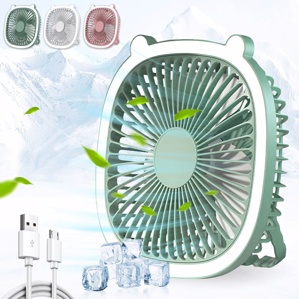 Ventilateur USB Portable avec Veilleuse LED - 3 Coloris