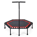 Mini Trampoline Fitness Hexagonal avec Barre de Maintien