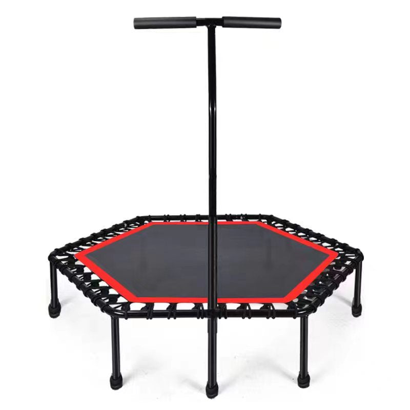 Mini Trampoline Fitness Hexagonal avec Barre de Maintien