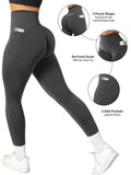 Legging Sport Push-Up Taille Haute Femme avec Poches
