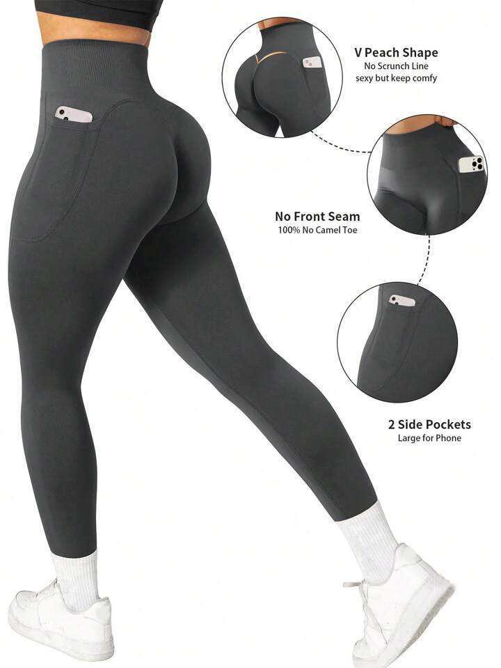Legging Sport Push-Up Taille Haute Femme avec Poches