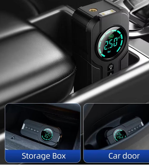 Booster Démarrage Portable 3-en-1 avec Compresseur d'Air