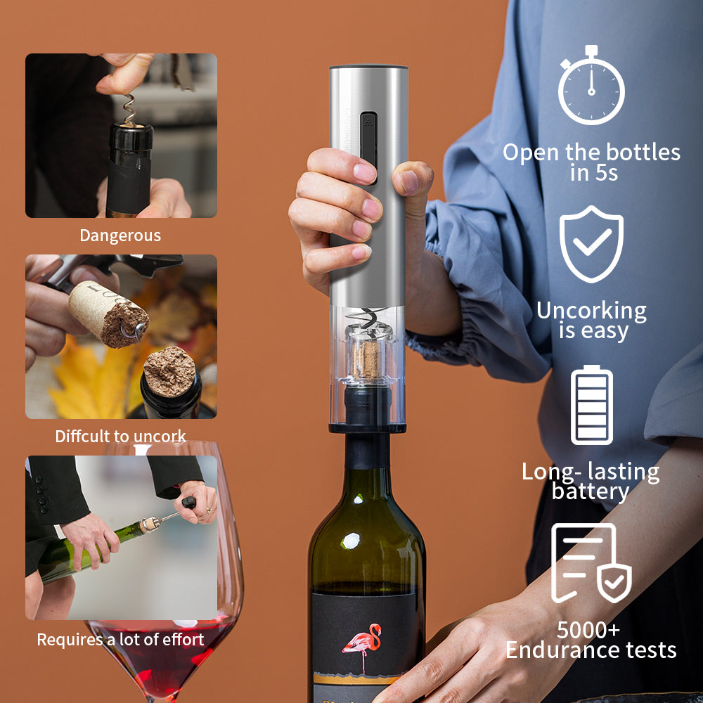 Tire-Bouchon Électrique Rechargeable en Inox