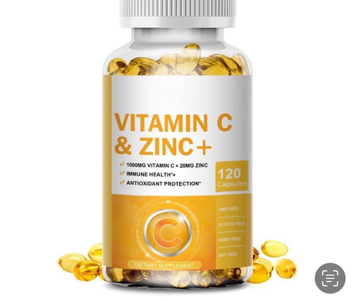 Vitamin C & Zinc+ 1000mg – Immunité & Antioxydant