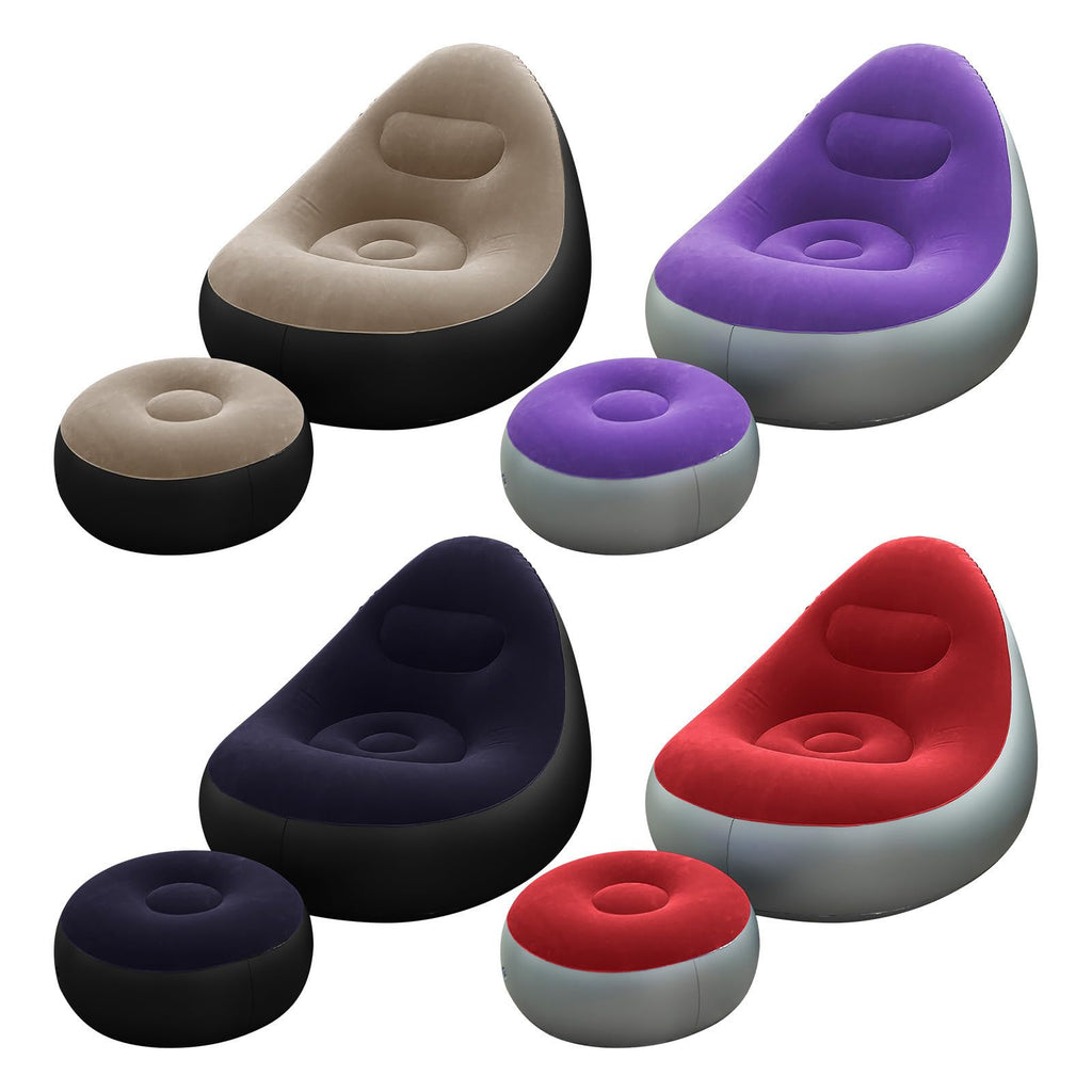 Fauteuil Gonflable PVC avec Repose-Pieds – Design Moderne